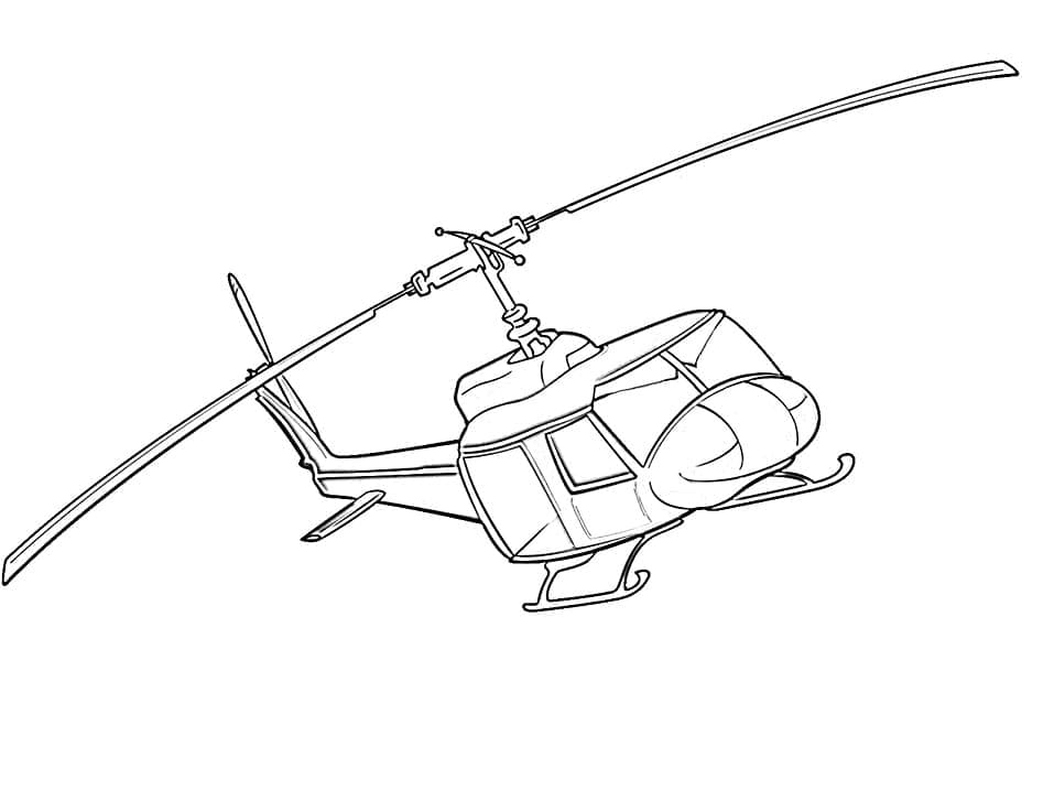Desenho de um Helicóptero para Colorir