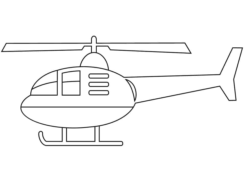 Desenho de um Helicóptero Simples para Colorir