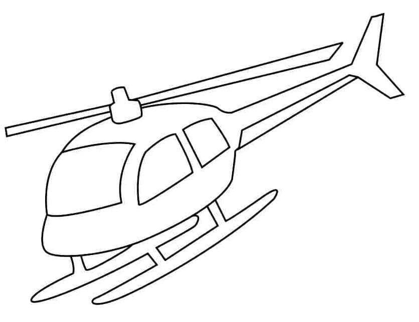 Desenho de um Helicóptero Voador para Colorir
