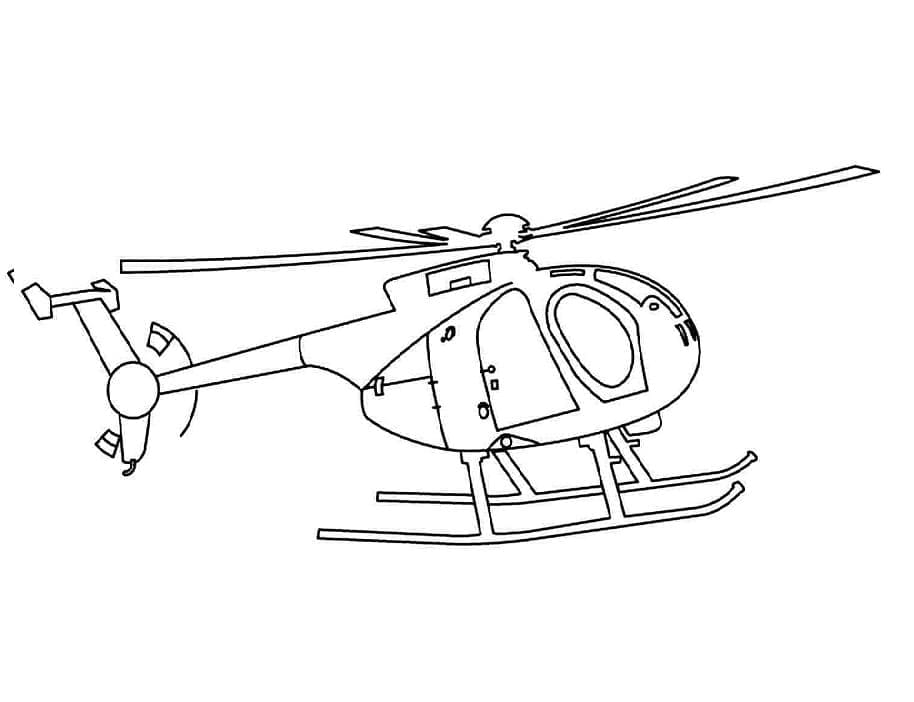 Desenho Imprimivel de Helicóptero da Polícia para Colorir
