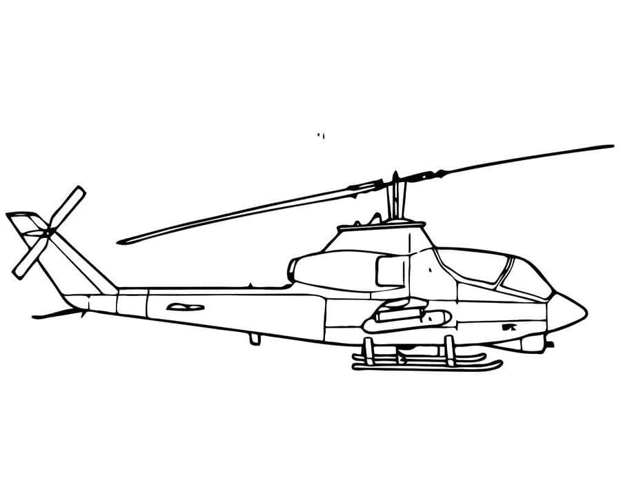 Desenho Imprimivel de Helicóptero de Militar para Colorir