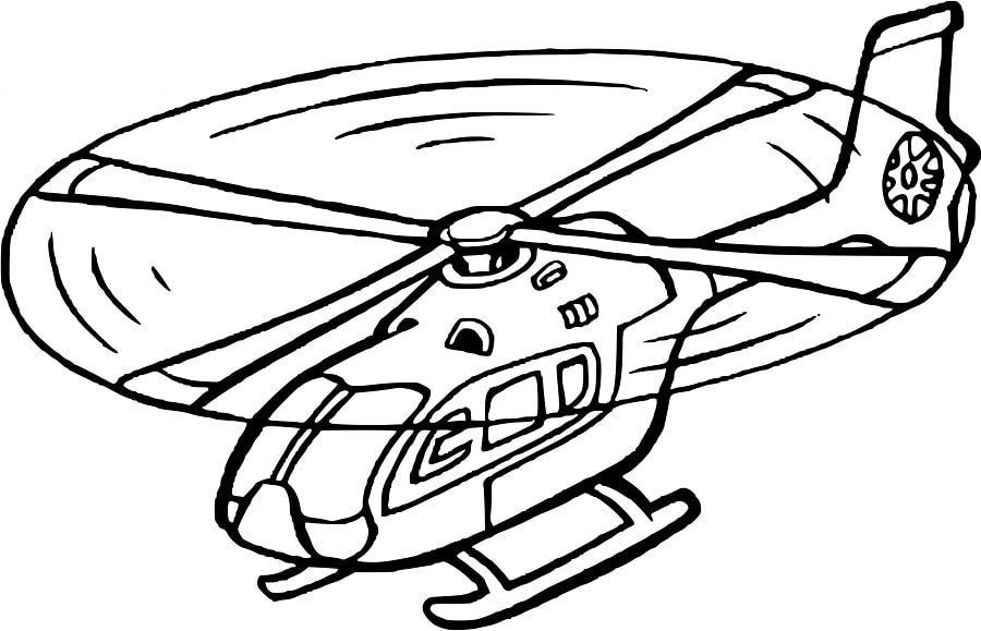 Desenho Pdf de Helicóptero Incrível para Baixar e Colorir com Lápis de Cor