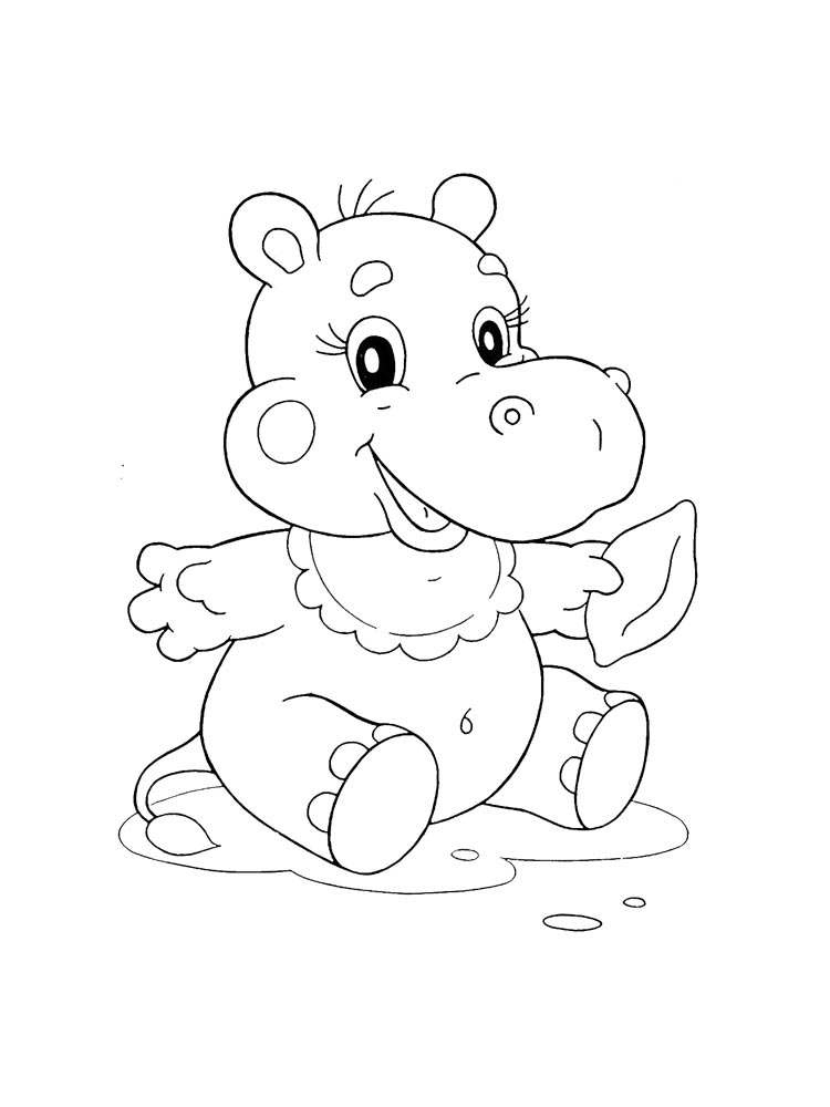 Desenho de Hipopótamo Colorir Imprimivel Pdf