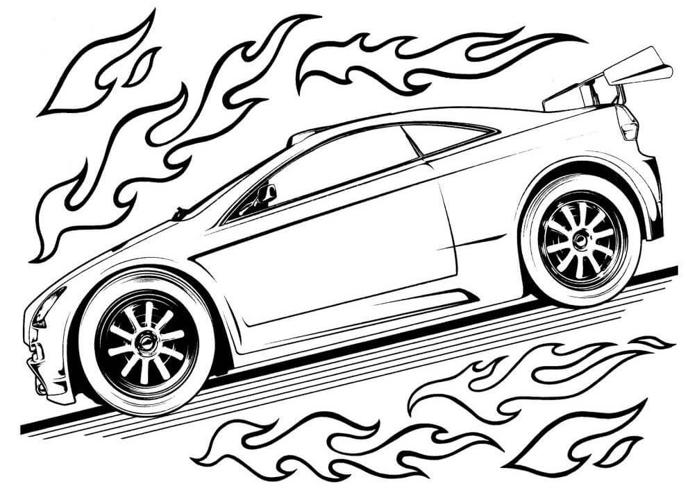 Desenho Hot Wheels para Colorir Tinta Guache