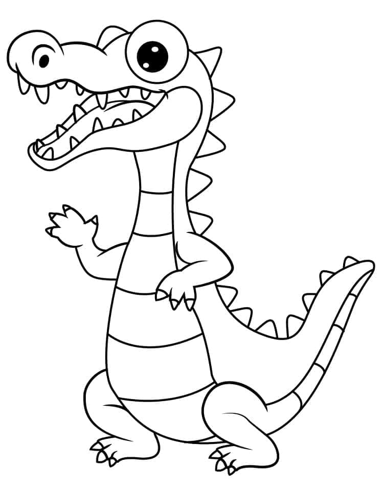 Desenho de Jacaré Hilariante para Colorir