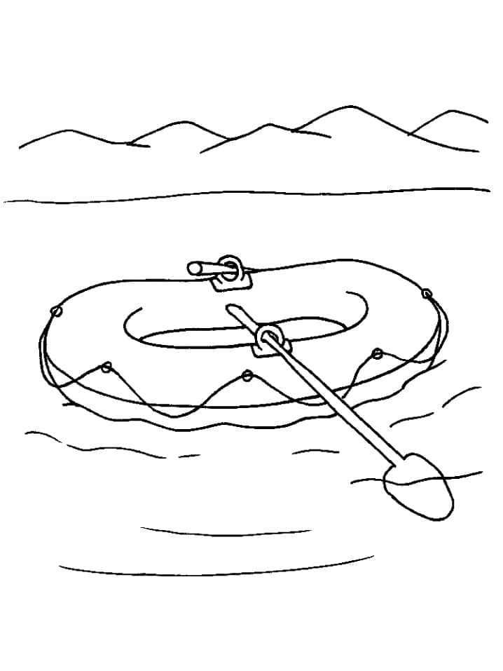 Desenho de Jangada para Colorir Infantil