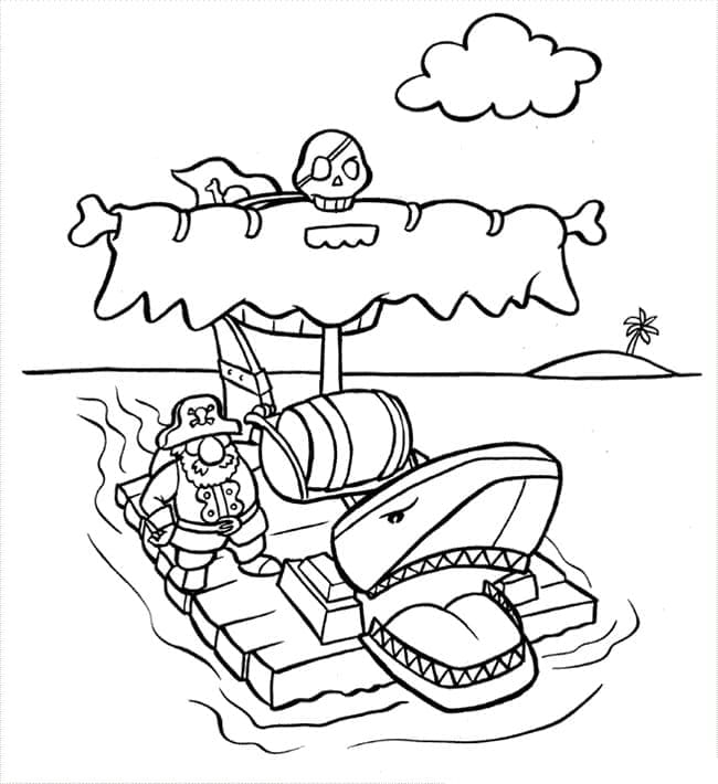 Desenho de Jangada para Colorir Pdf