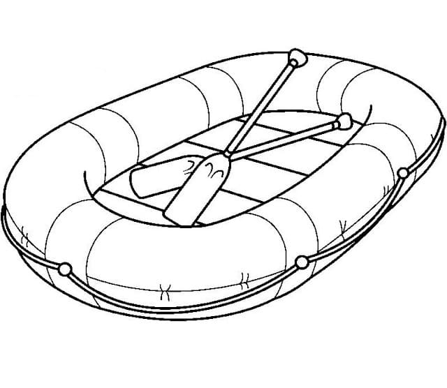 Desenho de Jangada para Colorir Tinta Guache