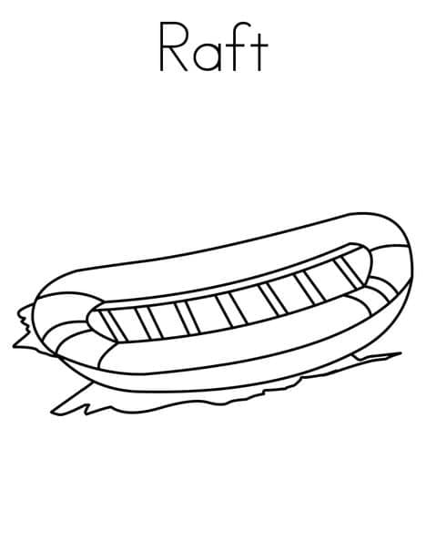 Desenho de Jangada para Pintar Giz de Cera
