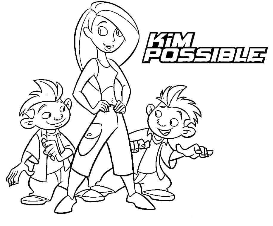 Desenhos de Jim Tim e Kim Possible para Colorir