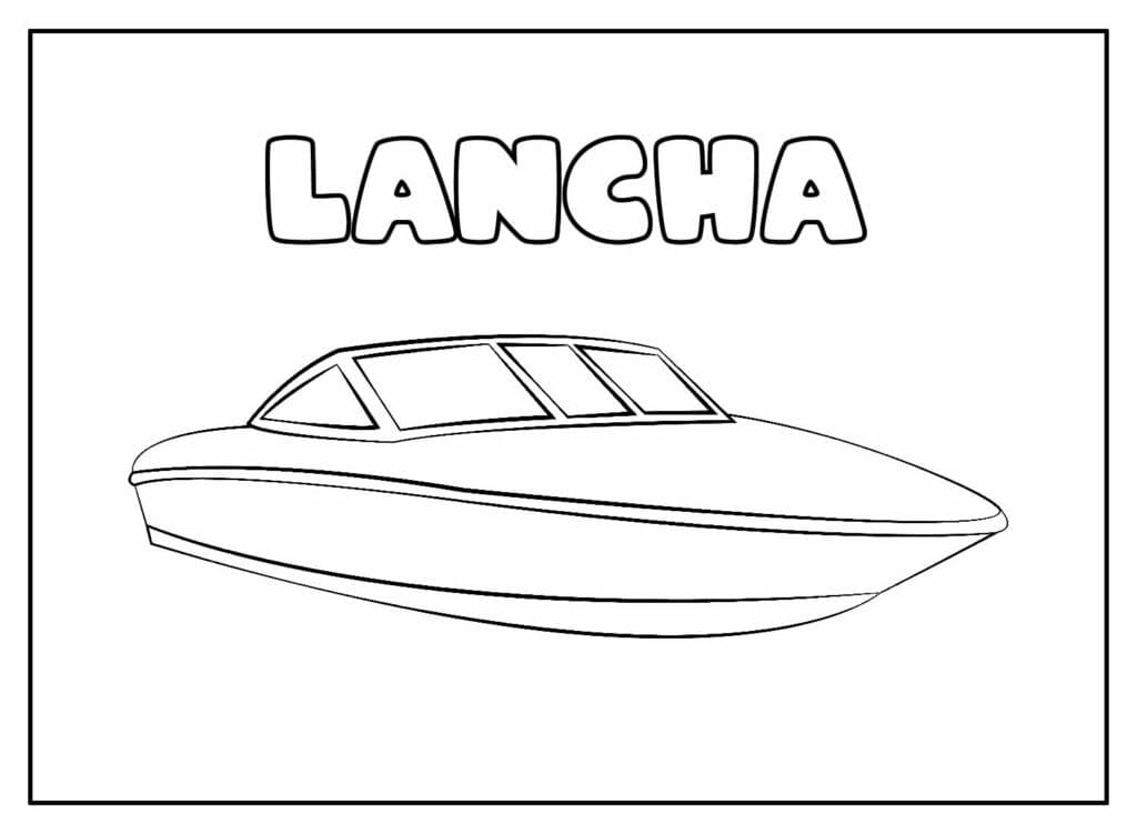 Desenho de Lanchá para Colorir Detalhada