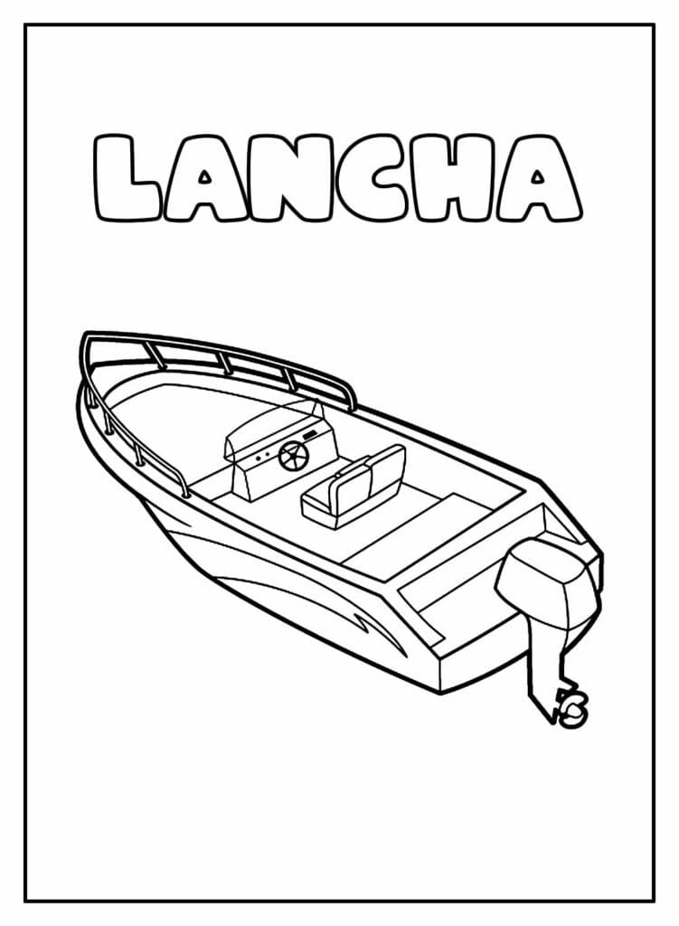 Desenho de Lanchá para Colorir Divertida