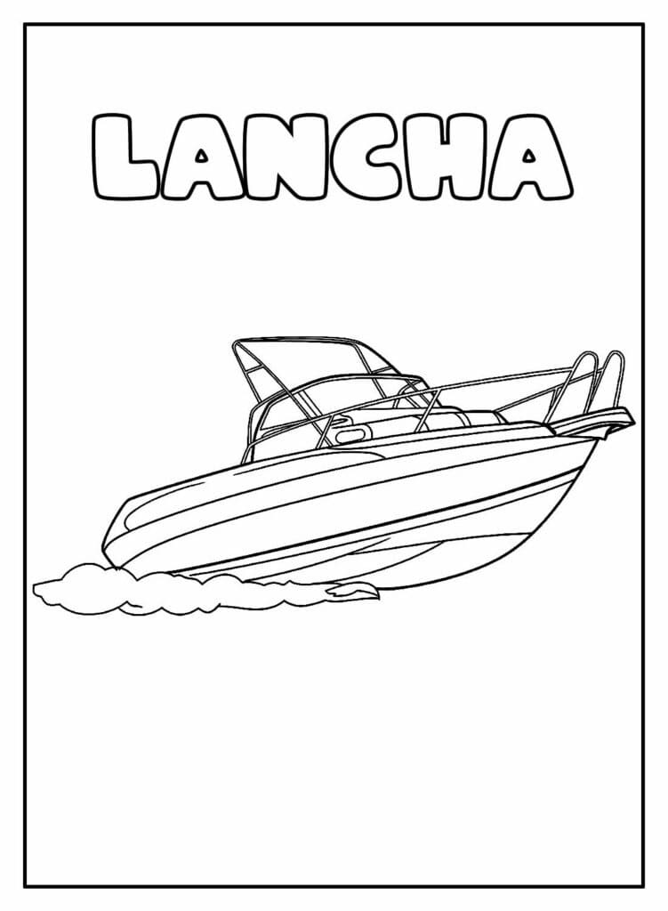 Desenho de Lanchá para Colorir e Imprimir