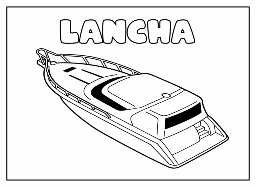 Desenho de Lanchá para Colorir em Casa