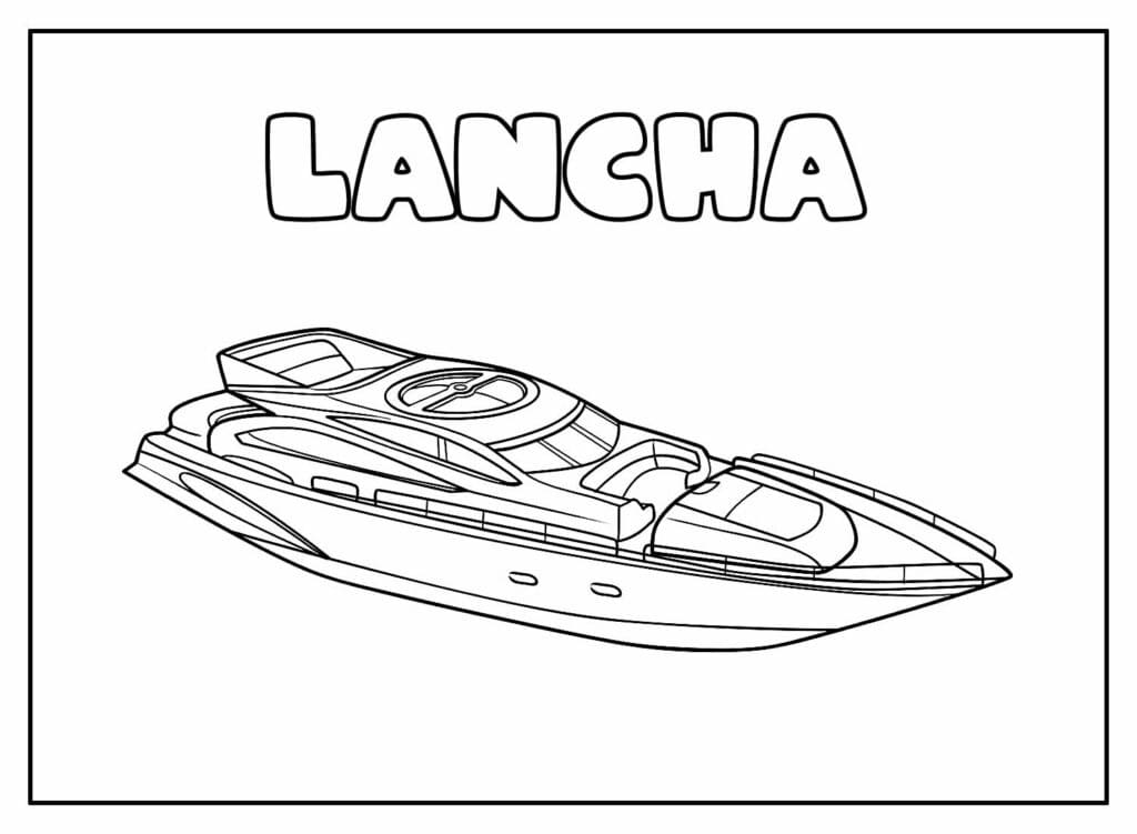 Desenho de Lanchá para Colorir Pdf
