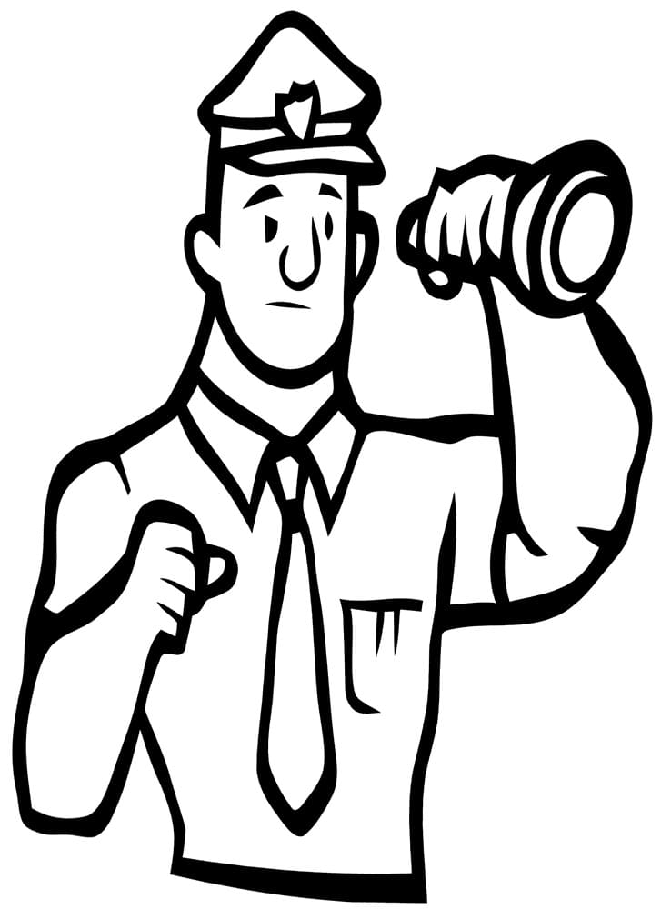 Desenho de Guardá com Lanterna para Colorir