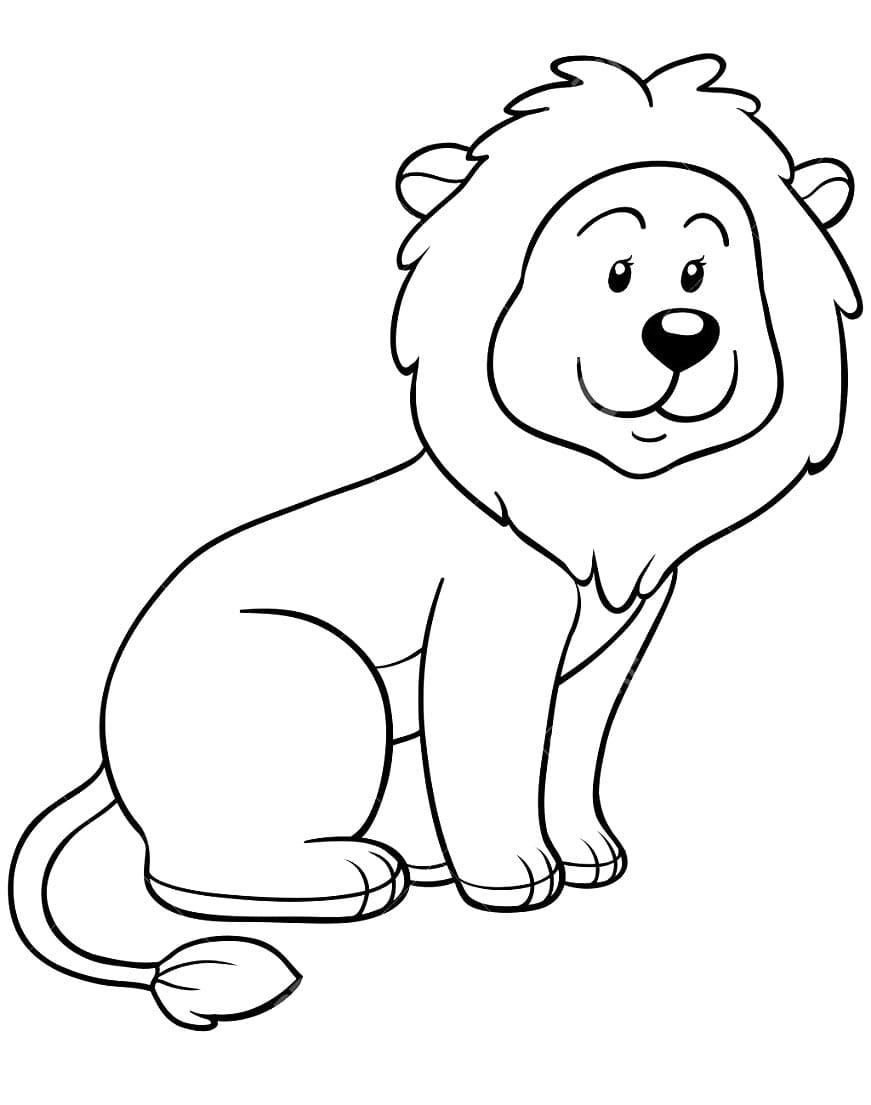 Desenho Adorável Leão para Colorir
