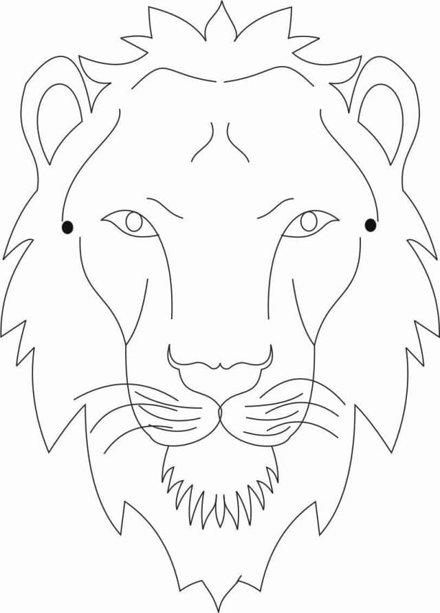 Desenho de Cara de Leão para Colorir
