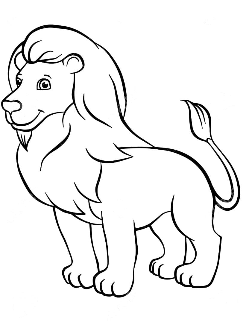 Desenho Leão Parecê Feliz para Colorir