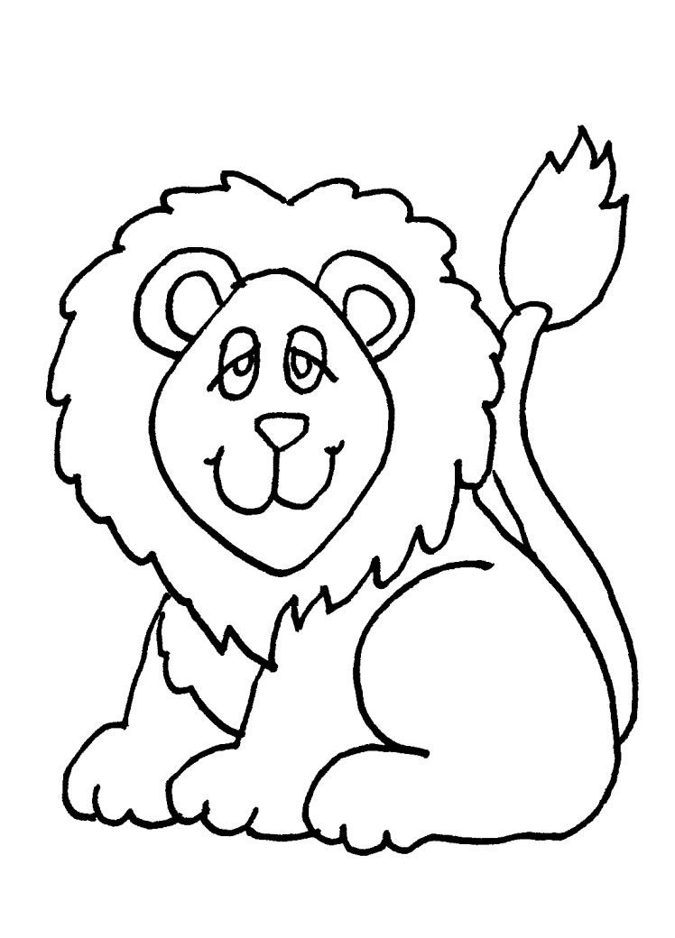 Desenho Leão Simples para Colorir