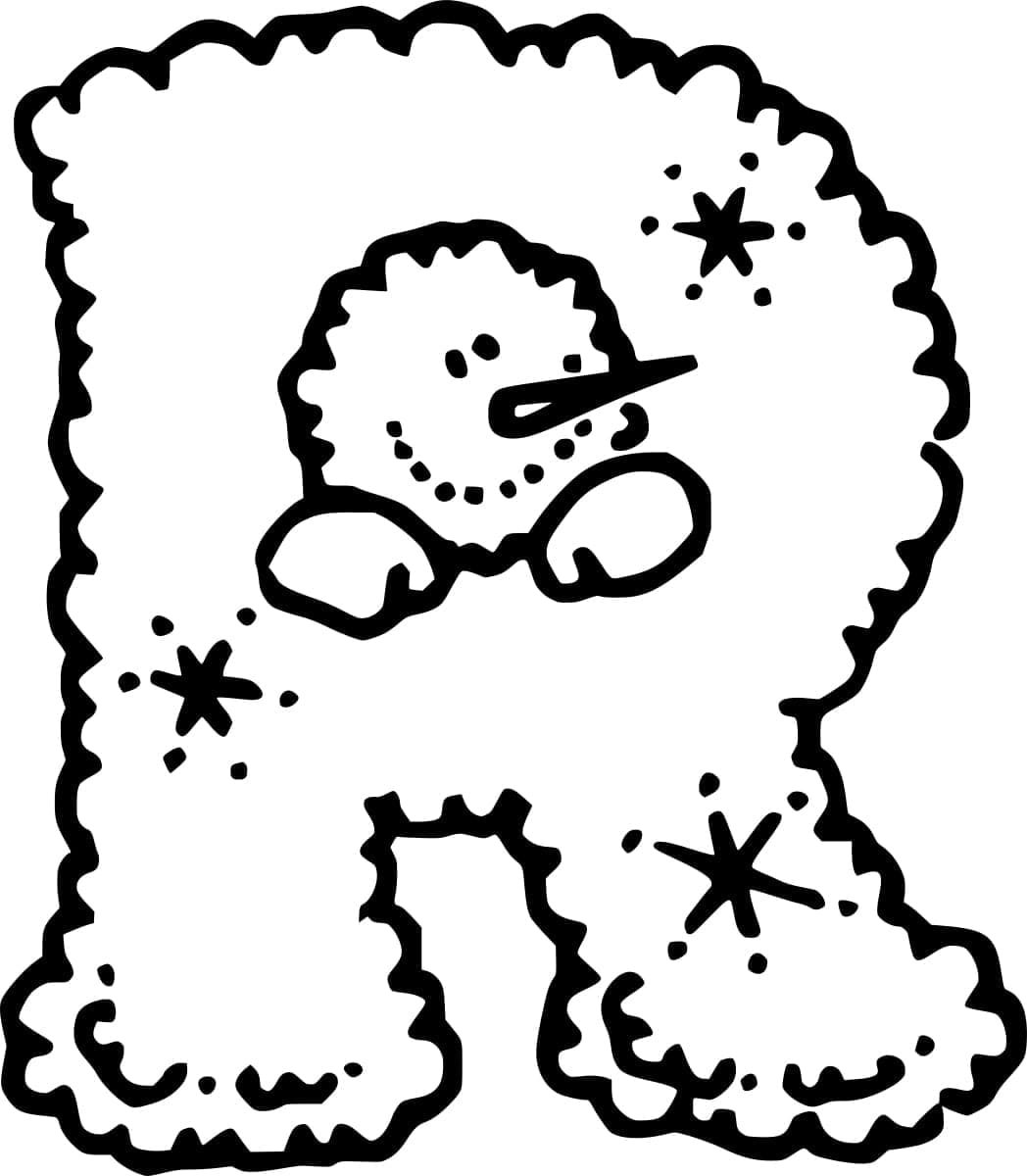 Desenho De Adoravel Letra R Para Colorir