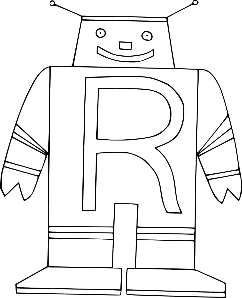 Desenho De Letra R E Para Robo Para Colorir