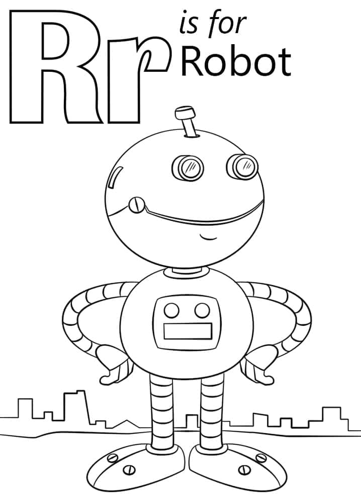 Desenho De Letra R E Robo Para Colorir