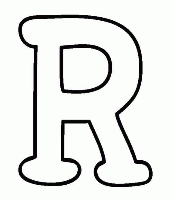 Desenho De Letra R Facil Para Colorir