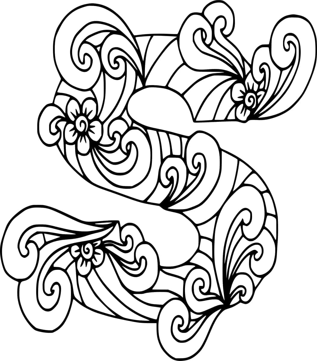 Desenho De Letra S Incrivel Para Colorir
