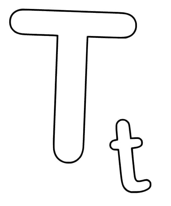 Desenho De Letra T Basica Para Colorir