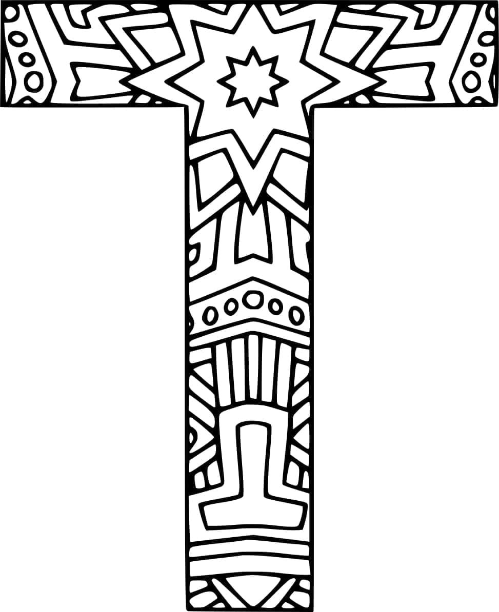 Desenho De Letra T Gratis Para Criancas Para Colorir
