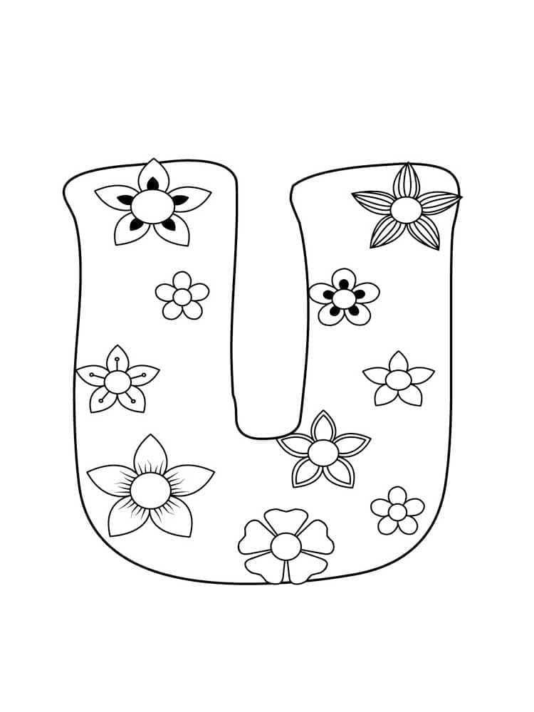 Desenho De Adoravel Letra U Para Colorir