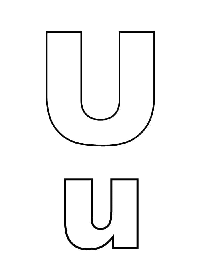 Desenho De Letra U Simples Para Colorir