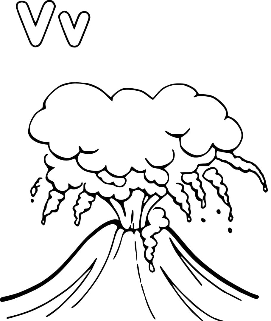 Desenho De Letra V E Para Vulcao Para Colorir