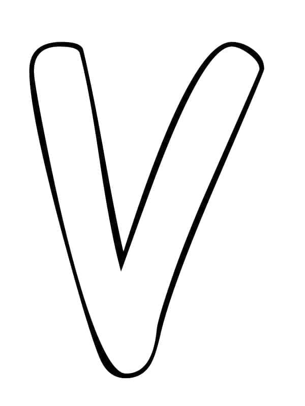 Desenho De Letra V Facil Para Colorir