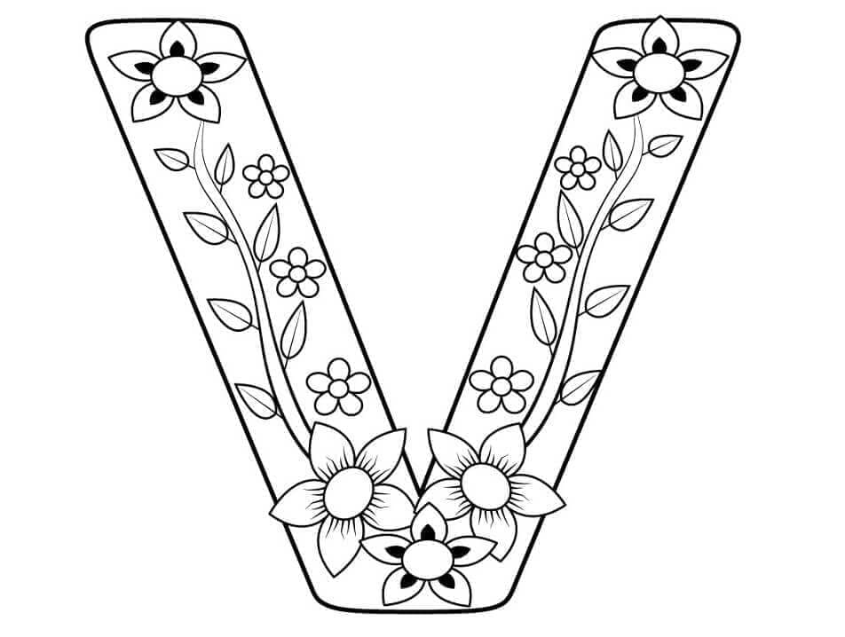 Desenho De Letra V Gratis Para Colorir