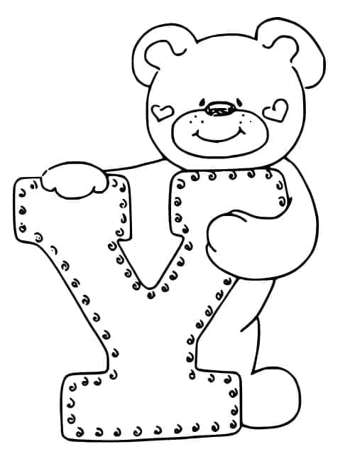 Desenho De Letra Y Basica Para Colorir