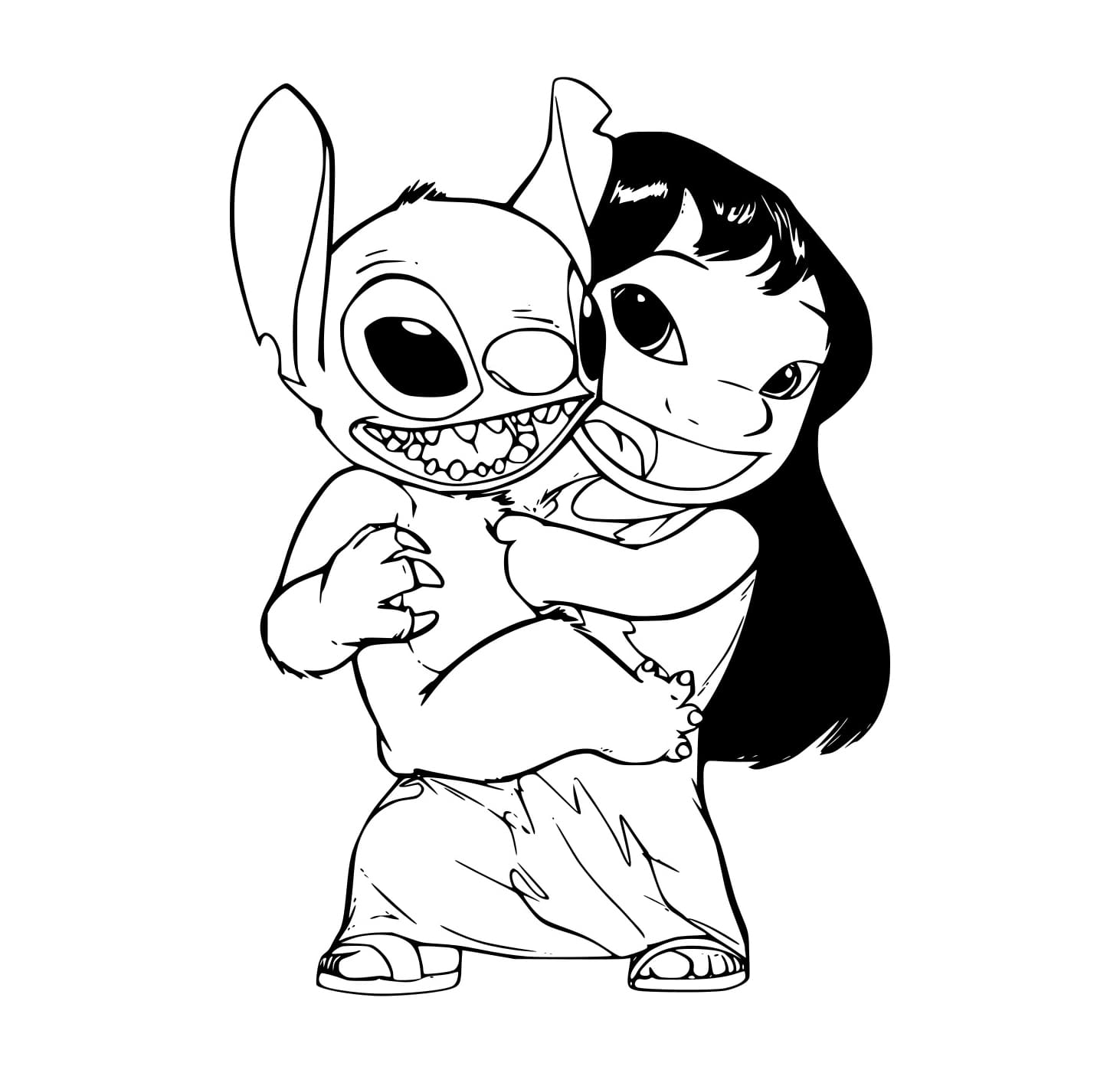 Desenho de Lilo Segurá o Stitch para Colorir