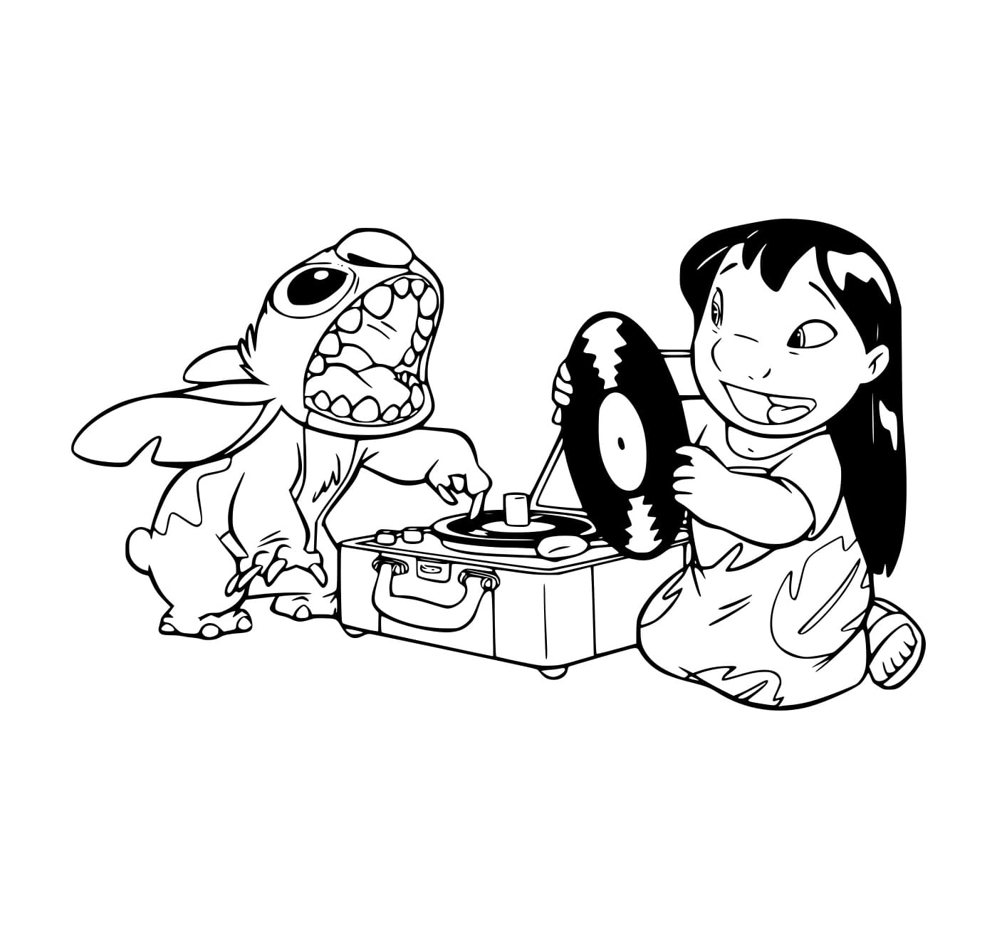 Desenho de Stitch Pôde Ser um Palestrante para Colorir