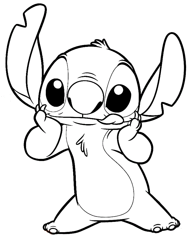Baixar Desenho do Personagem Stitch para Colorir com Canetinha