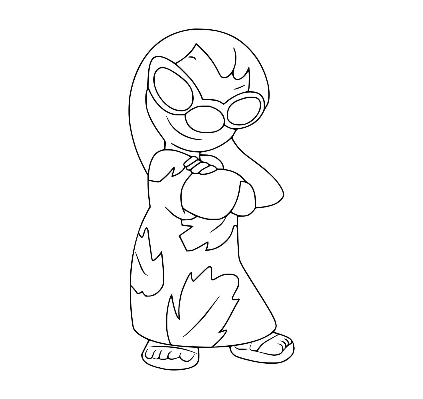 Desenho de Lilo com Óculos de Sol para Colorir