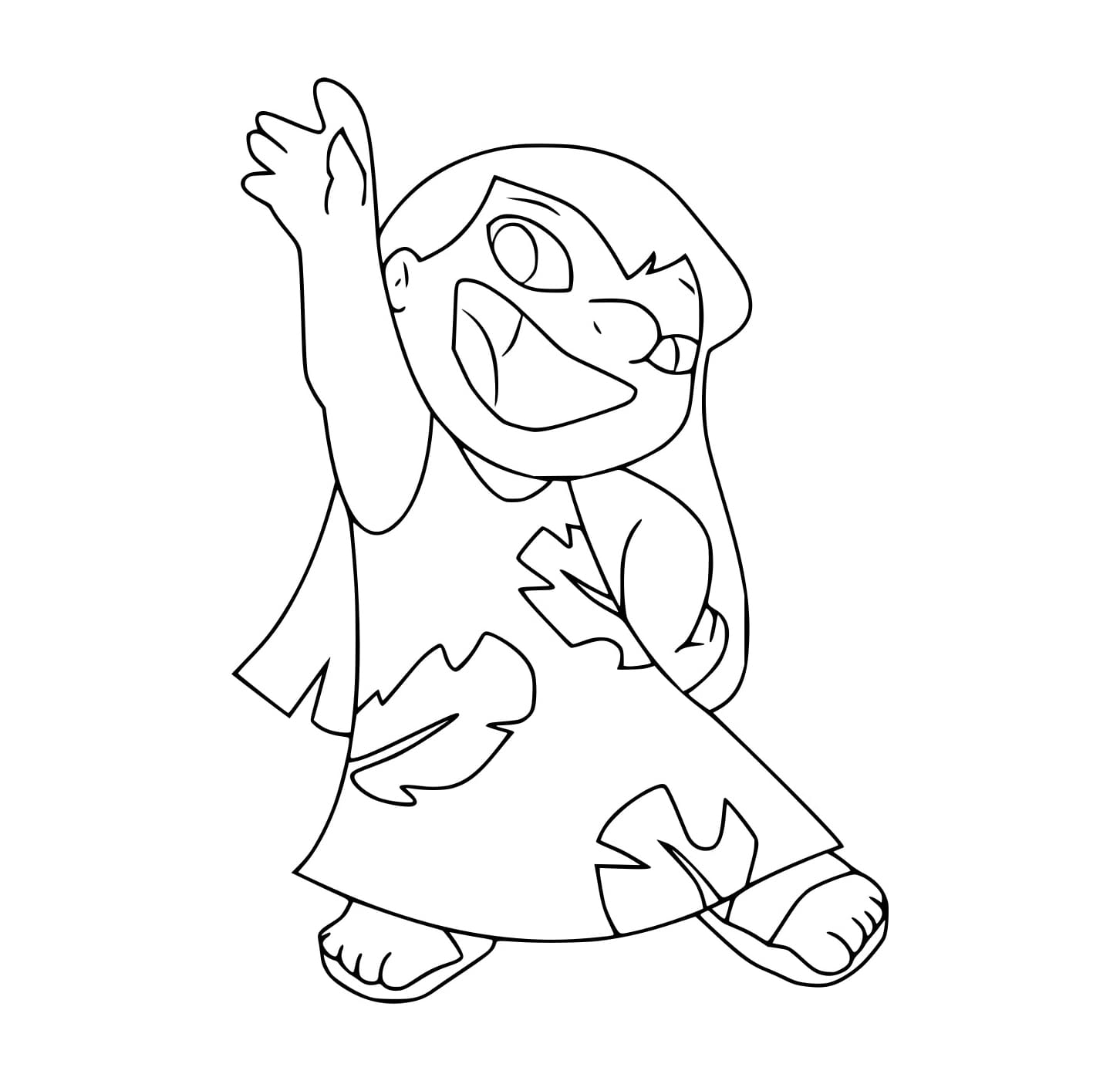 Desenho de Lilo Dançando Alegremente para Colorir