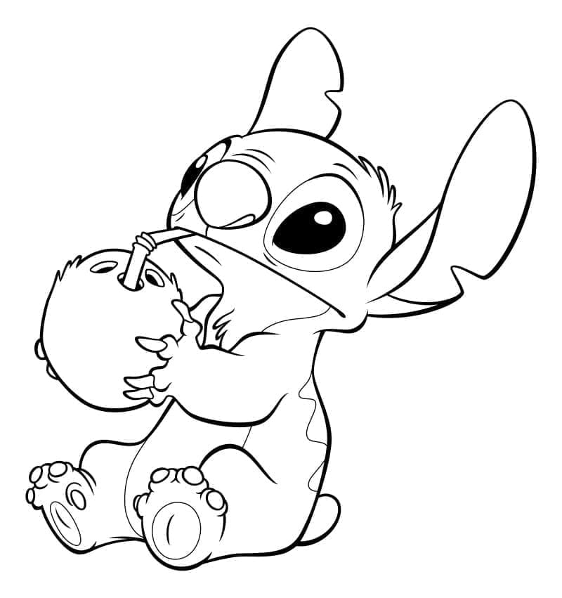 Desenho de Stitch Engraçado para Colorir