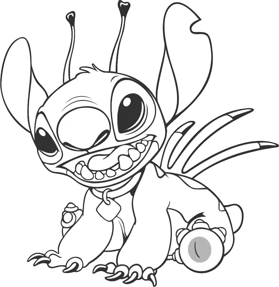 Stitch Feliz Desenho para Colorir