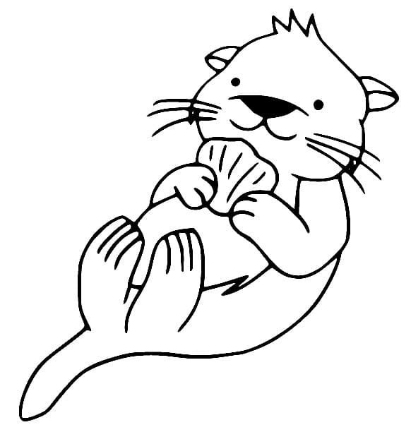 Desenho De Adoravel Lontra Para Colorir