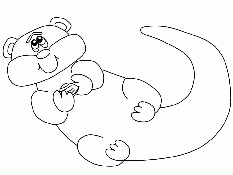 Desenho De Lontra Bebe Para Colorir