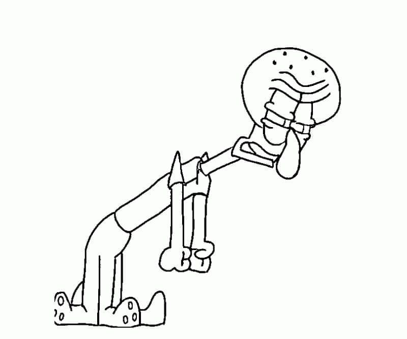 Desenho de Lula Molusco Cansado para Colorir