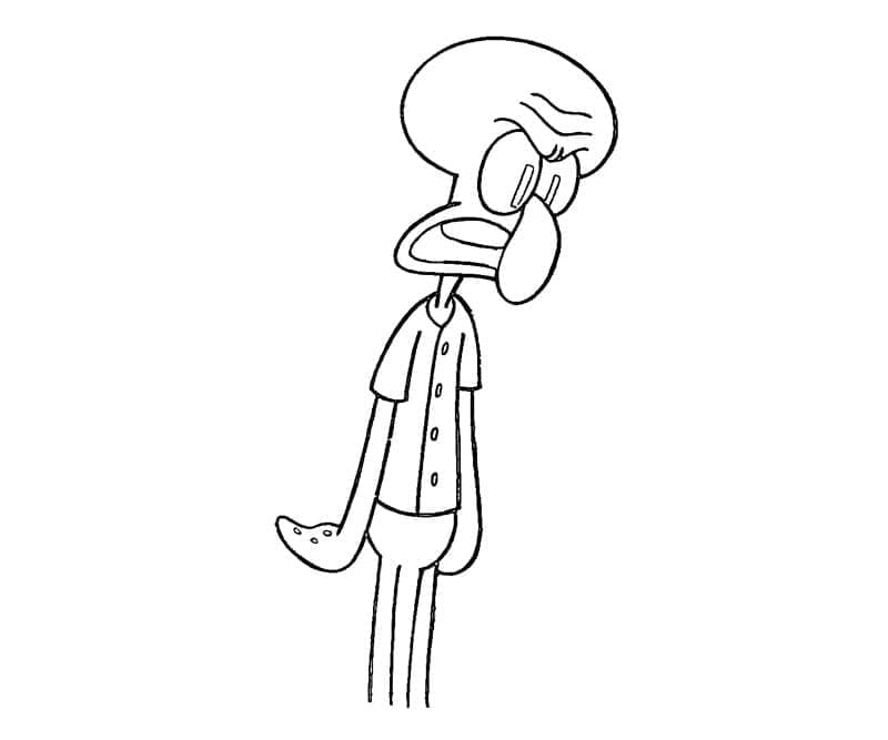 Desenho de Lula Molusco Irritado para Colorir