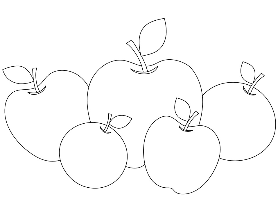 Desenho de Fruta Maçã para Colorir Pdf