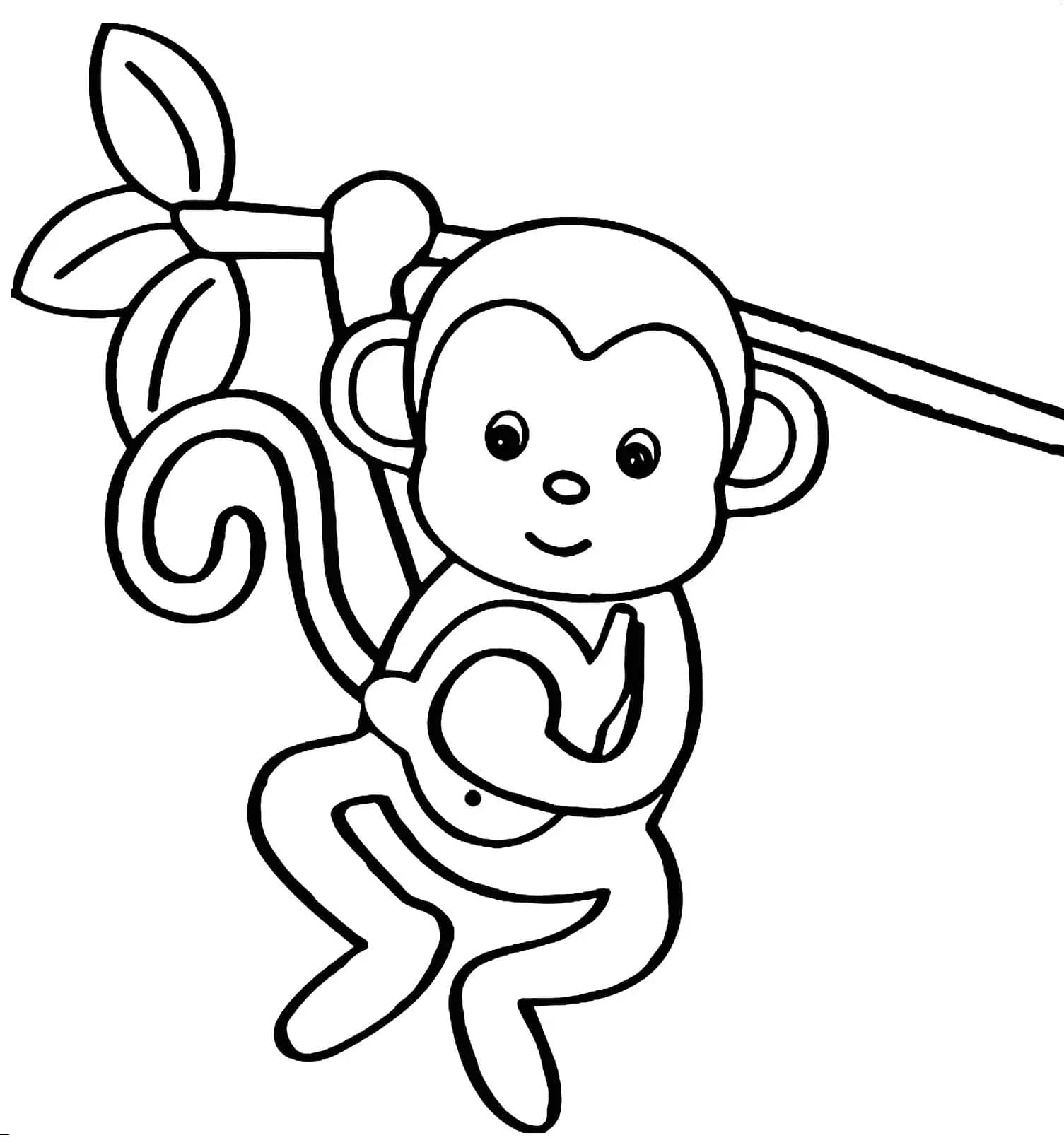 Desenho de Bebê Macaco para Colorir